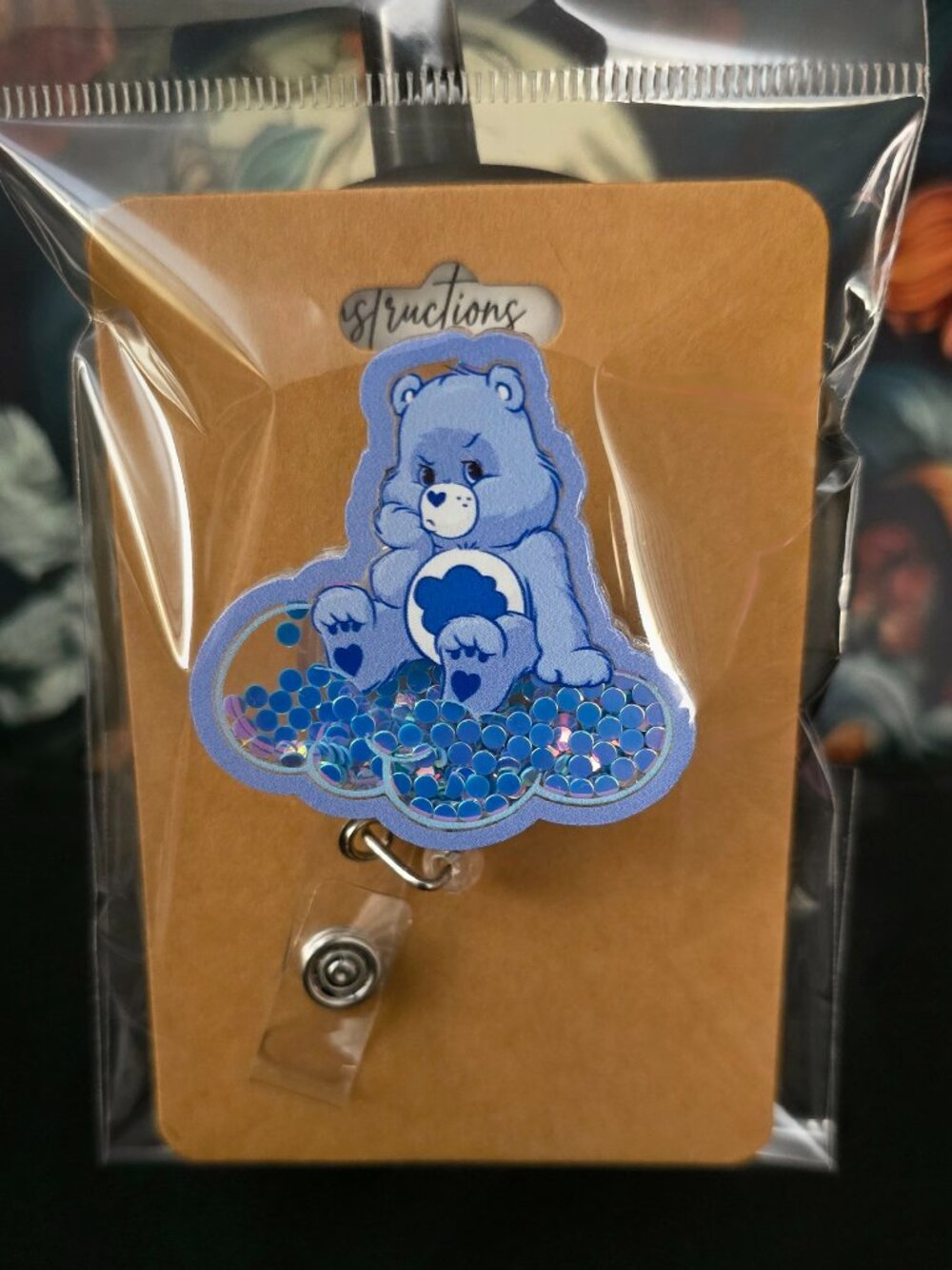 Care Bear Shaker Novelty Acrylic Badge Reel ID Holder